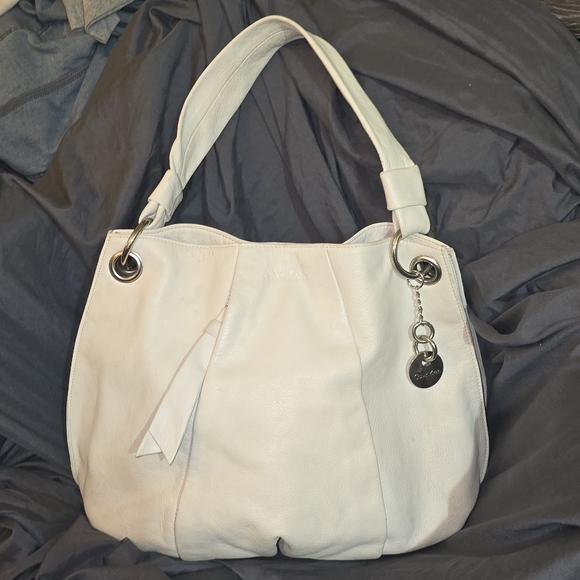 Calvin Klein White Leather Hobo Bag